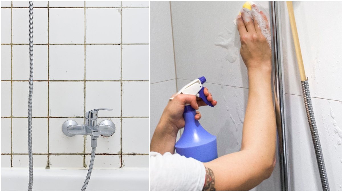 Med enkla redskap kan du få bort de svarta mögelfläckarna i duschen.